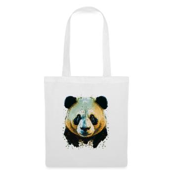 Tête de panda jaune - Sac en tissu - blanc - Devant