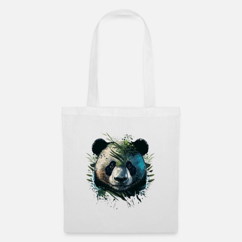 Panda hiding behinde leaths - Tote Bag - white