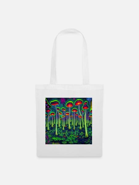 Magischer psychedelischer Wald - Stoffbeutel - Weiß