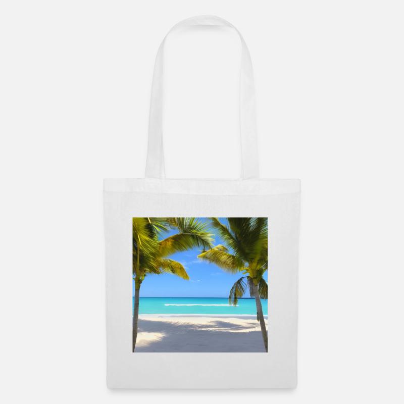 Palm trees on a quiet beach - Tote Bag - white