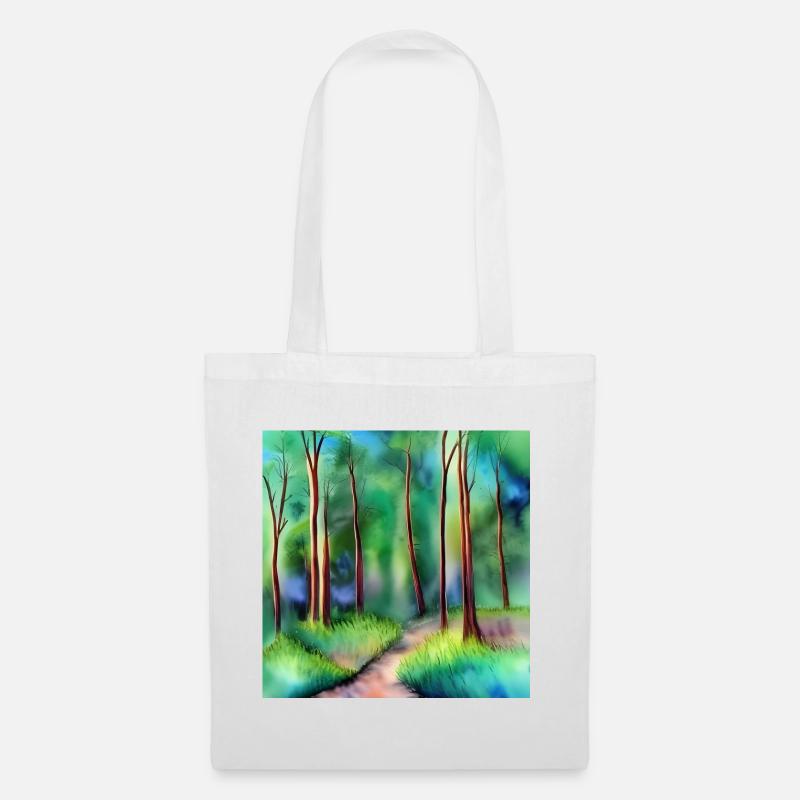 Route forestière aquarelle - Sac en tissu - blanc