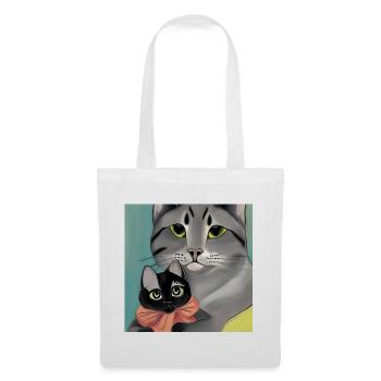 Mutter von Katzen - Stoffbeutel - Weiß - Vorne