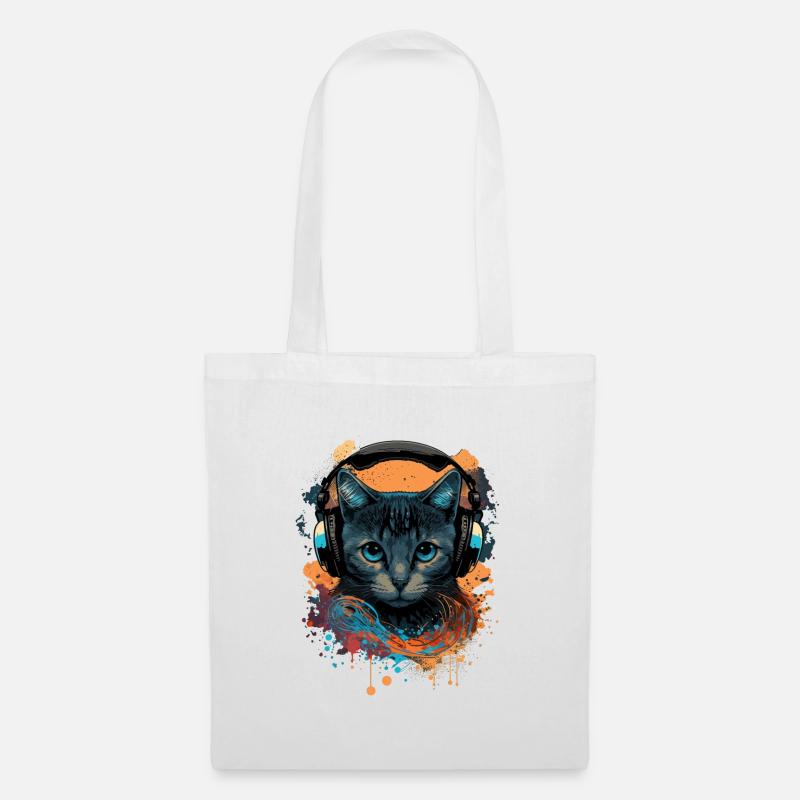 Hardstyle Katze - Stoffbeutel - Weiß