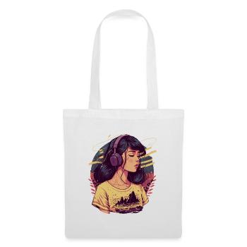 Tokyo Girl écoute Chill Beats - Sac en tissu - blanc - Devant