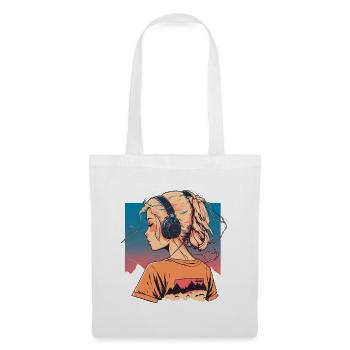 Vaporwave Anime Girl - Sac en tissu - blanc - Devant