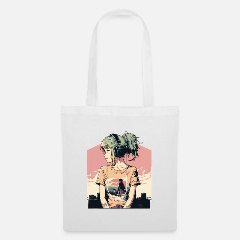 Anime Mädchen - Stoffbeutel - Weiß
