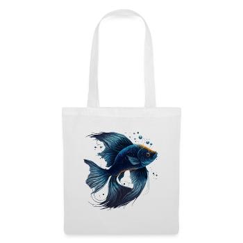 Blauer Fisch - Stoffbeutel - Weiß - Vorne