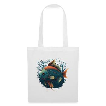 Poisson fou - Sac en tissu - blanc - Devant
