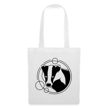 Blaireau en forme géométrique - Conception d’art au trait - Sac en tissu - blanc - Devant