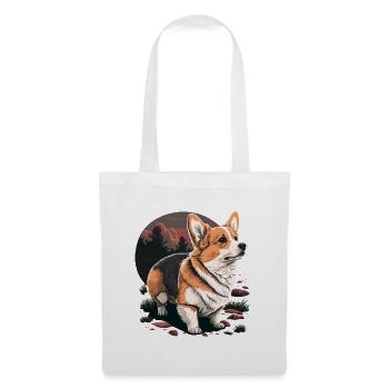 Trauriger Corgi im Freien - Stoffbeutel - Weiß - Vorne