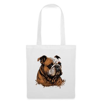 Bouledogue endormi - Sac en tissu - blanc - Devant