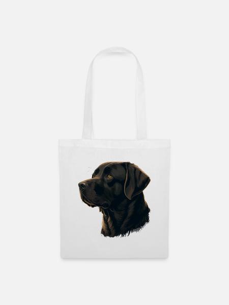 Labrador Retriever de aspecto suave de color marrón oscuro - Bolsa de tela - blanco