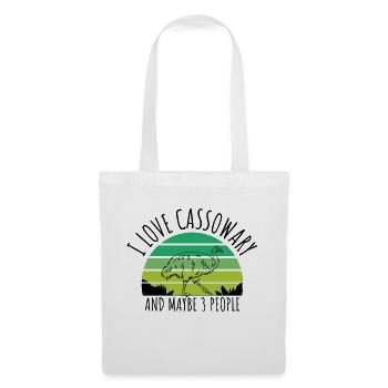 I love Cassowary and maybe 3 people - Stoffbeutel - Weiß - Vorne