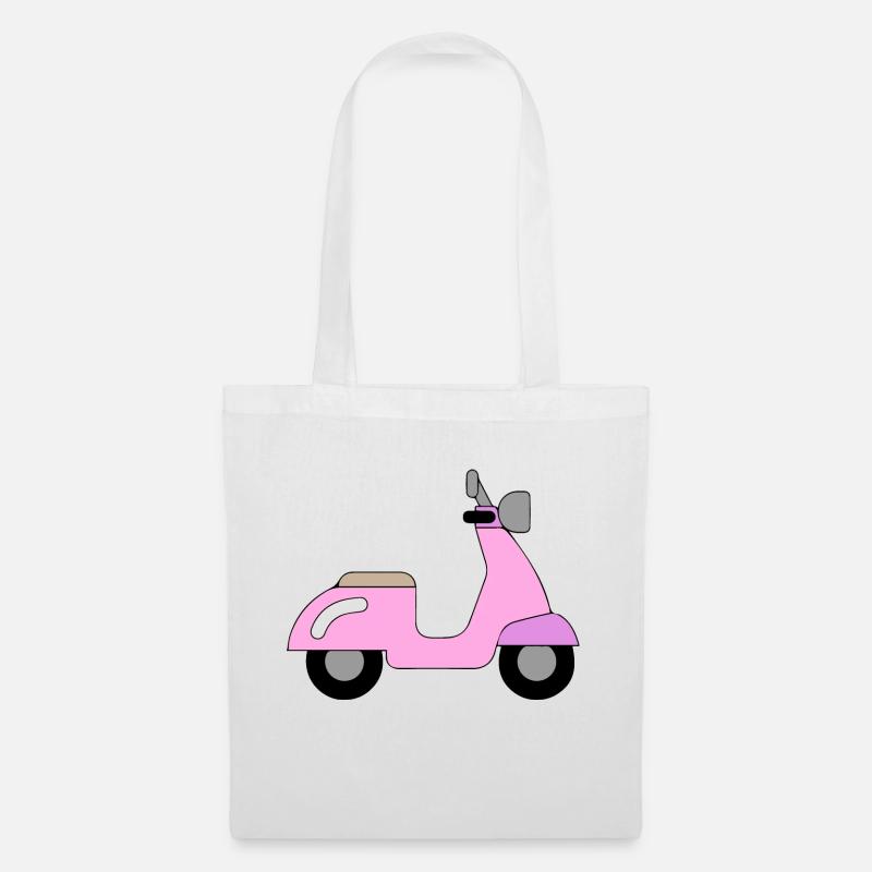 pink Mofa Design / Motorrad Design - Stoffbeutel - Weiß