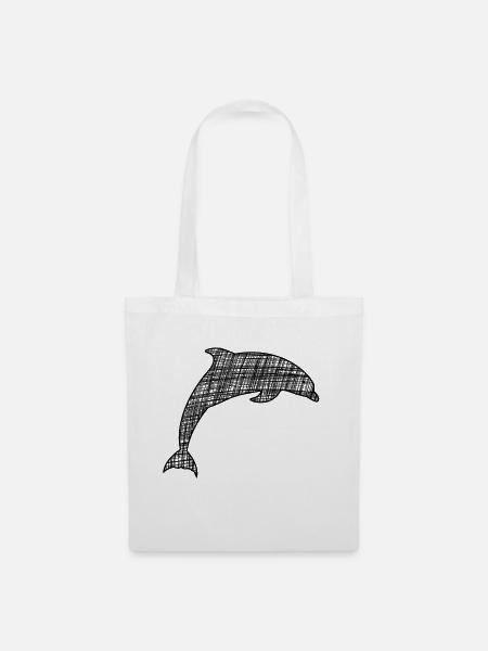 Delfin Tümmler Ozean Geschenk - Stoffbeutel - Weiß