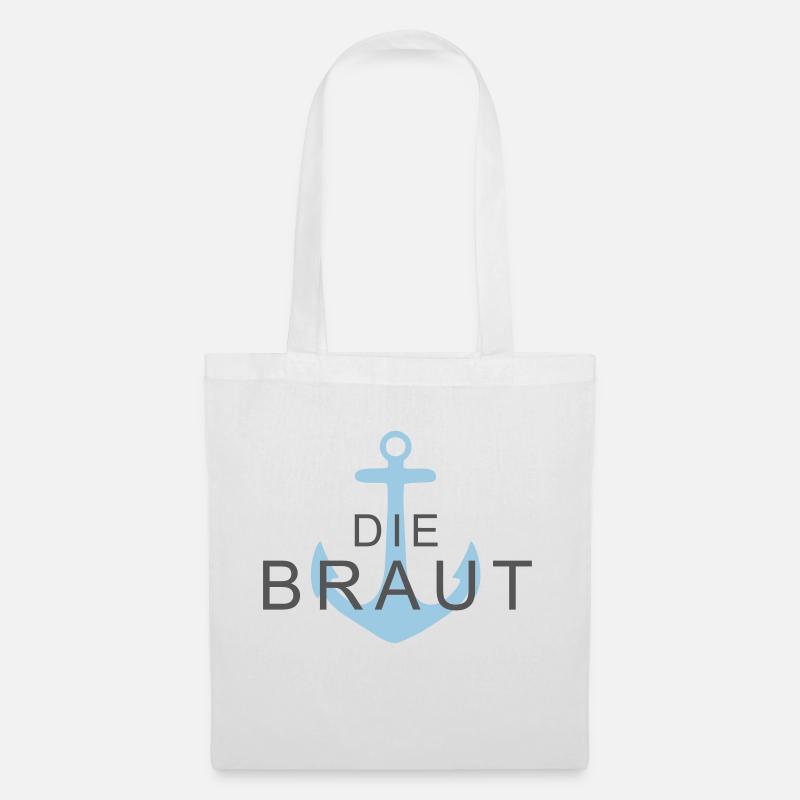 Die Braut Anker - Stoffbeutel - Weiß