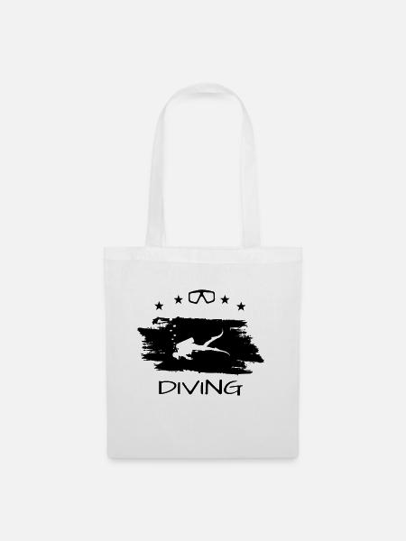 Tauchen, Diving - Stoffbeutel - Weiß