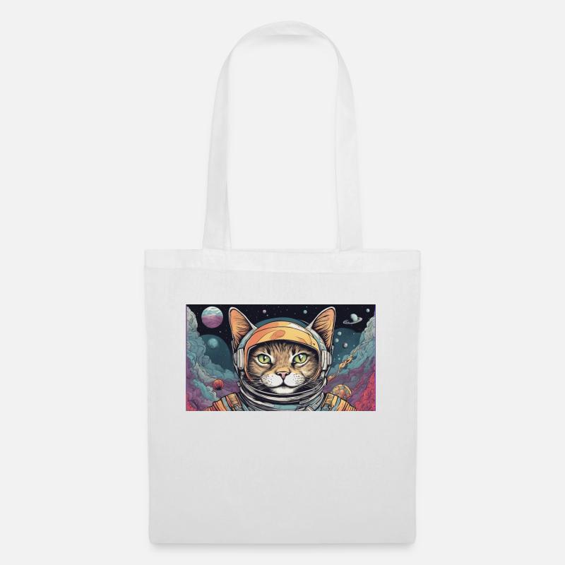 space cat - Stoffbeutel - Weiß