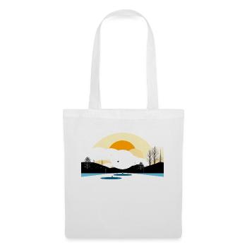 Winter landscape with sun, moon and planets - Tote Bag - white - Front
