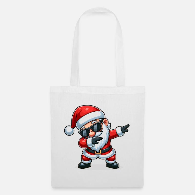 Weihnachtsmann mit Sonnenbrille Xmas Kostüm - Stoffbeutel - Weiß