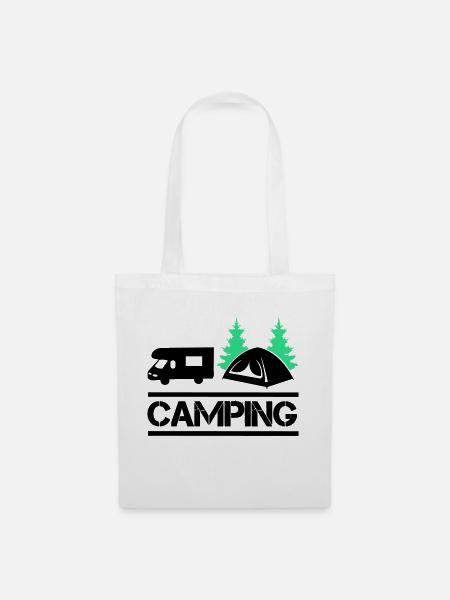 camping 02 - Stoffbeutel - Weiß