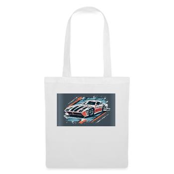 Voiture de course Blanc-Rouge - Sac en tissu - blanc - Devant