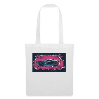 Vie nocturne Voiture de course Bleu - Sac en tissu - blanc - Devant