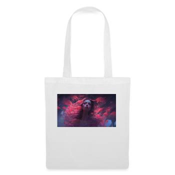 femme avec des dauphins mystiques et des poissons dans la mer - Sac en tissu - blanc - Devant