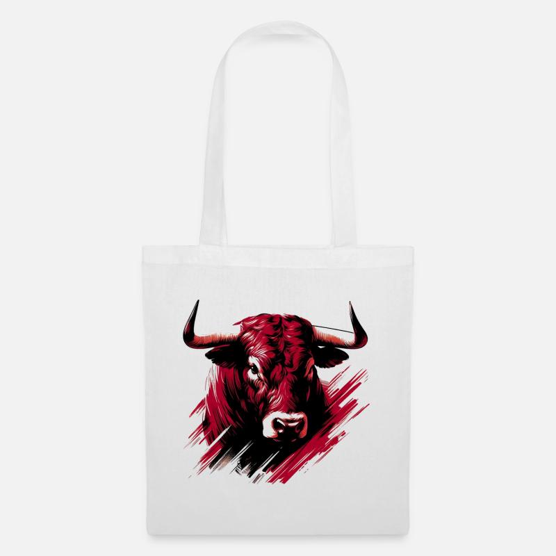 Stier - Stoffbeutel - Weiß