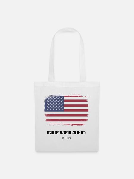 Cleveland, Ohio, USA - Stoffbeutel - Weiß