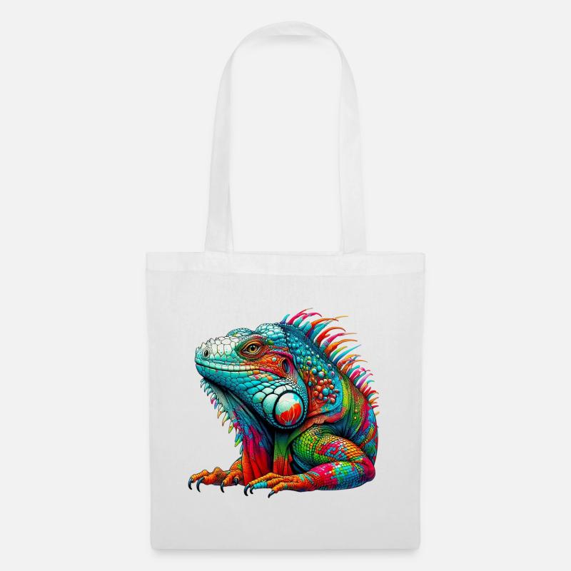 Leguan - Stoffbeutel - Weiß