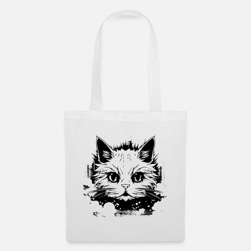 Katze Anime - Stoffbeutel - Weiß