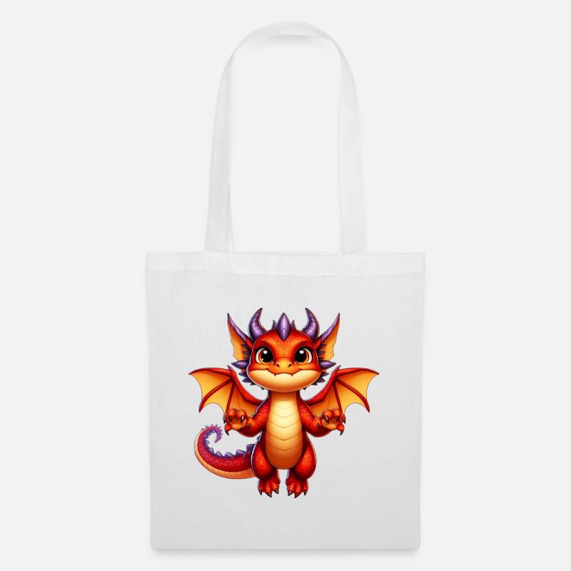 Drache - Stoffbeutel - Weiß