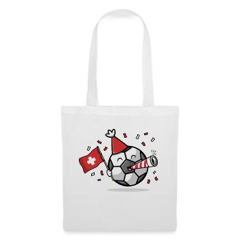 Fußballfan Schweiz - Stoffbeutel - Weiß - Vorne
