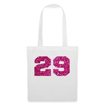 Nummer 29 Pink Glitter - 29. Geburtstag - Stoffbeutel - Weiß - Vorne