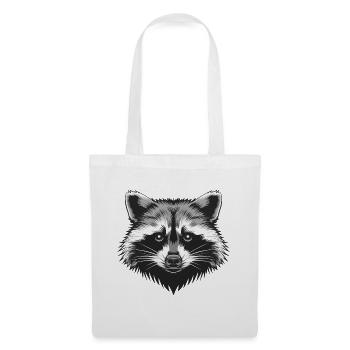 Waschbär - Stoffbeutel - Weiß - Vorne