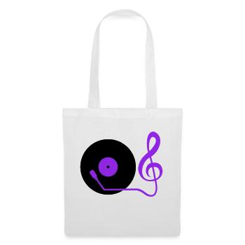 Music clef note mixer party vinyl - Tote Bag - white - Front