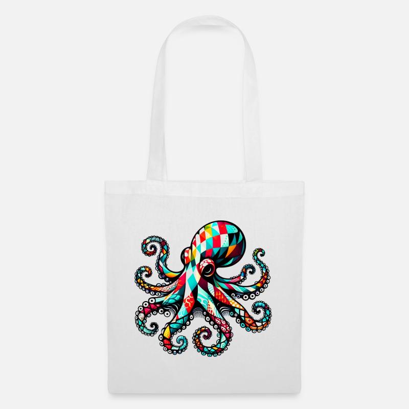 Pieuvre - Sac en tissu - blanc