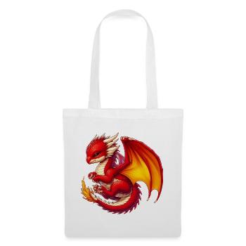 Drache - Stoffbeutel - Weiß - Vorne