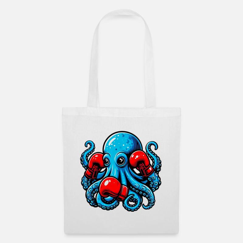 Pieuvre - Sac en tissu - blanc