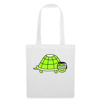 Tortue mignonne DJ mignon Musique de fête Animal - Sac en tissu - blanc - Devant