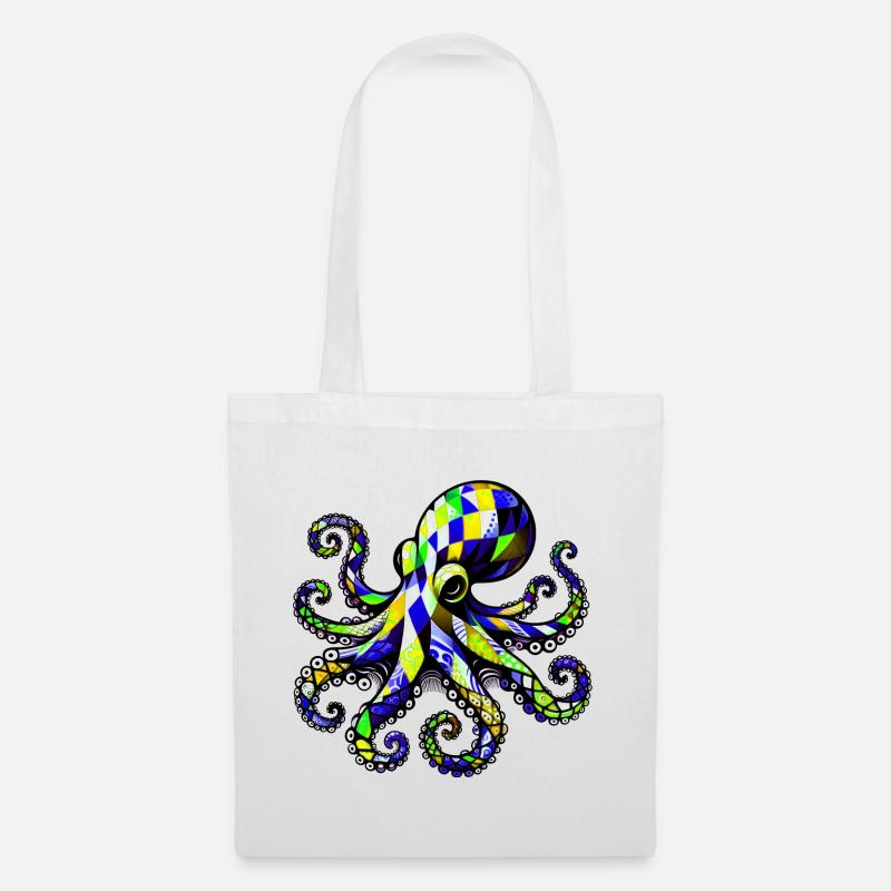 Pieuvre - Sac en tissu - blanc