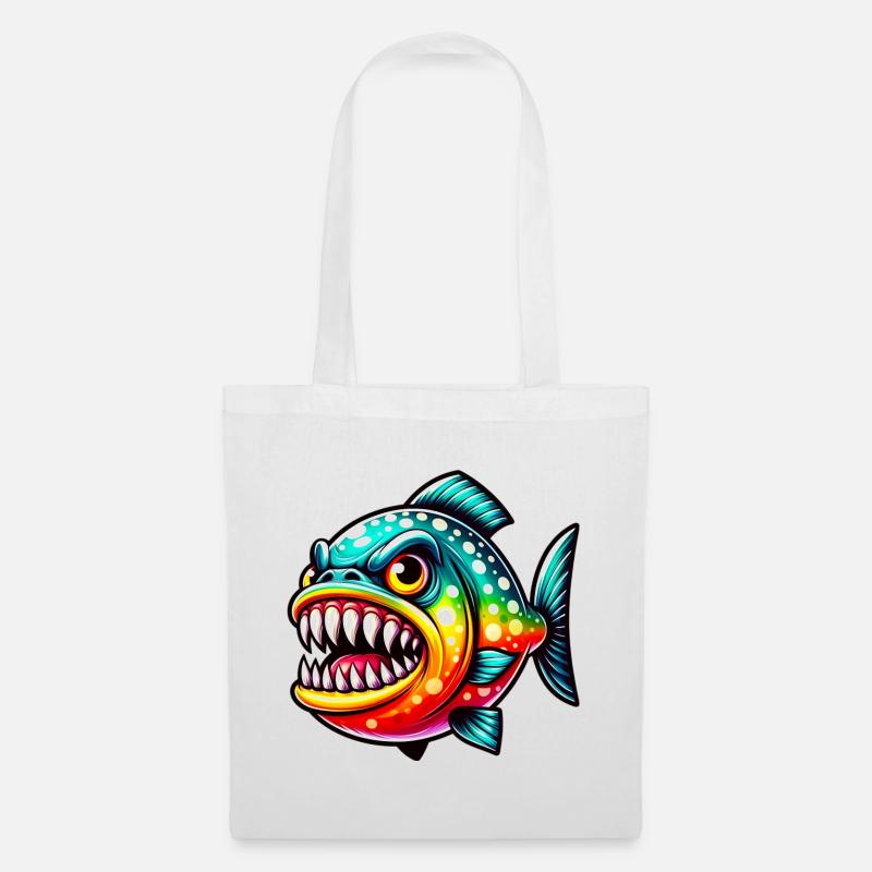 Piranha - Stoffbeutel - Weiß