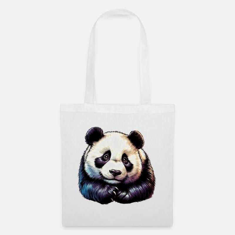 Panda - Stoffbeutel - Weiß