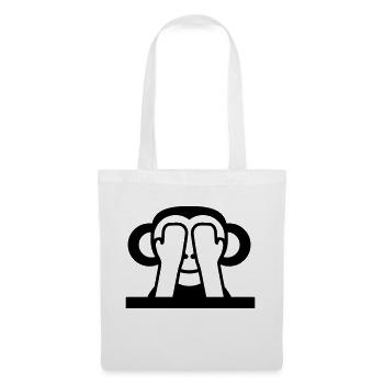 3 singes sages ne voient rien garde les yeux cachés - Sac en tissu - blanc - Devant