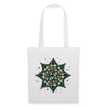 grand poinsettia de style géométrique - Sac en tissu - blanc - Devant