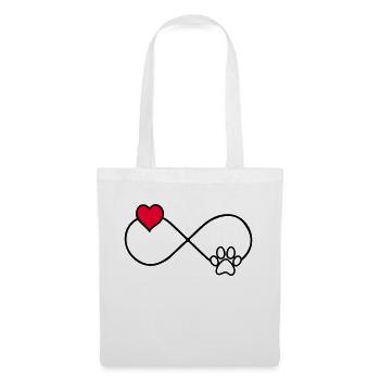 hundepfote love forever - Stoffbeutel - Weiß - Vorne