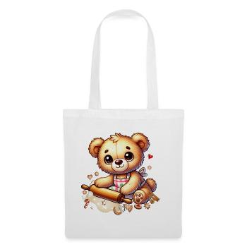 Cuisson de Noël Teddy – Douce joie festive - Sac en tissu - blanc - Devant