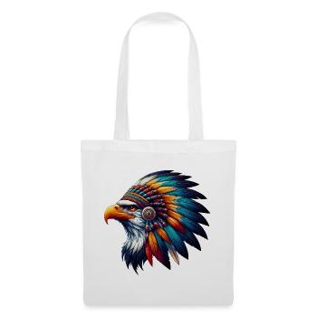 Amerikanischer Indianer Adler Amerikanische Rothaut - Stoffbeutel - Weiß - Vorne