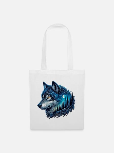 Wolf - Stoffbeutel - Weiß